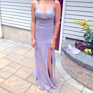 lilac sparkle long bridal formal prom dress size 4